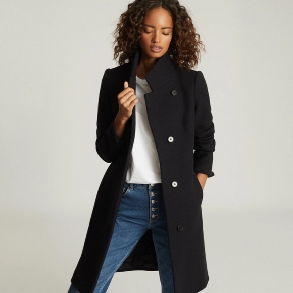 Reiss Marcie wool blend coat black - Picture 2 of 8